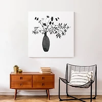 Monochromatic Floral II 30" x 30" Canvas Wall Art