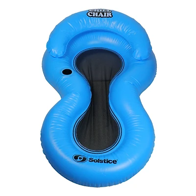 61" Inflatable Blue Chill Swimming Pool Floating Lounge Chair