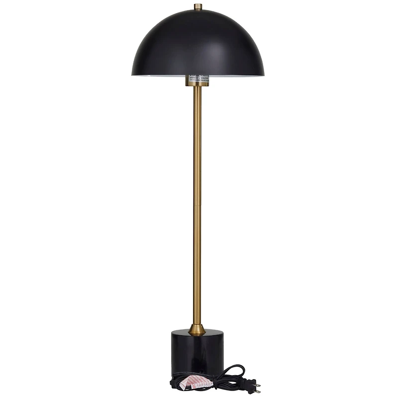 Black Metal Umbrella Style Desk Lamp with Marble Base 10" x 10" x 28