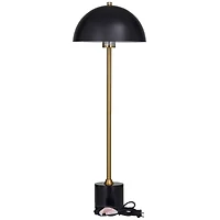 Black Metal Umbrella Style Desk Lamp with Marble Base 10" x 10" x 28