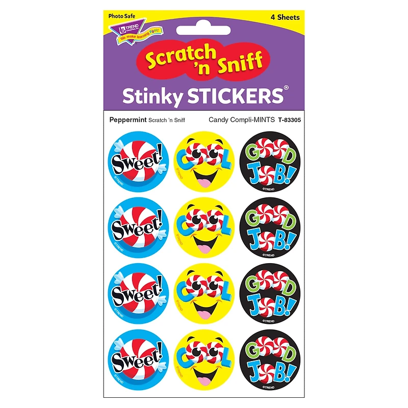TREND Candy Compli-MINTS Peppermint Scented Stinky Stickers®, 48ct.