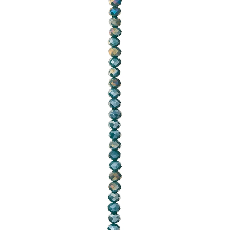 Aqua Rondelle Luster Glass Beads, 6mm by Bead Landing™