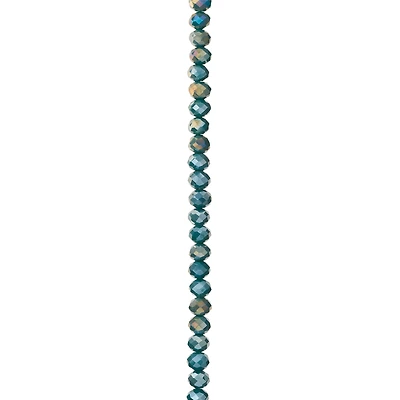 Aqua Rondelle Luster Glass Beads, 6mm by Bead Landing™
