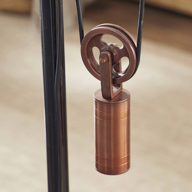 79" Black Metal Industrial Floor Lamp