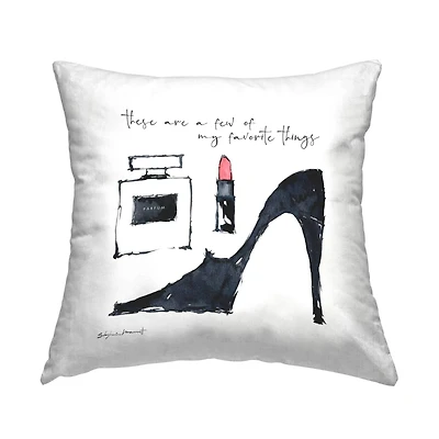 Stupell Industries Favorite Things Glam Fashion Accessories Phrase Throw Pillow, 18" x 18"