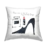 Stupell Industries Favorite Things Glam Fashion Accessories Phrase Throw Pillow, 18" x 18"