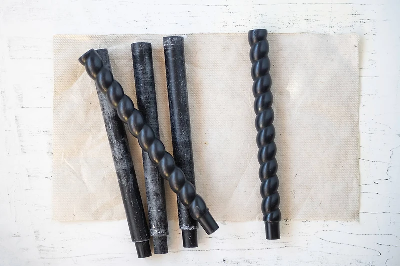 Hello Honey® Unscented Blue Twisted Taper Candle Set