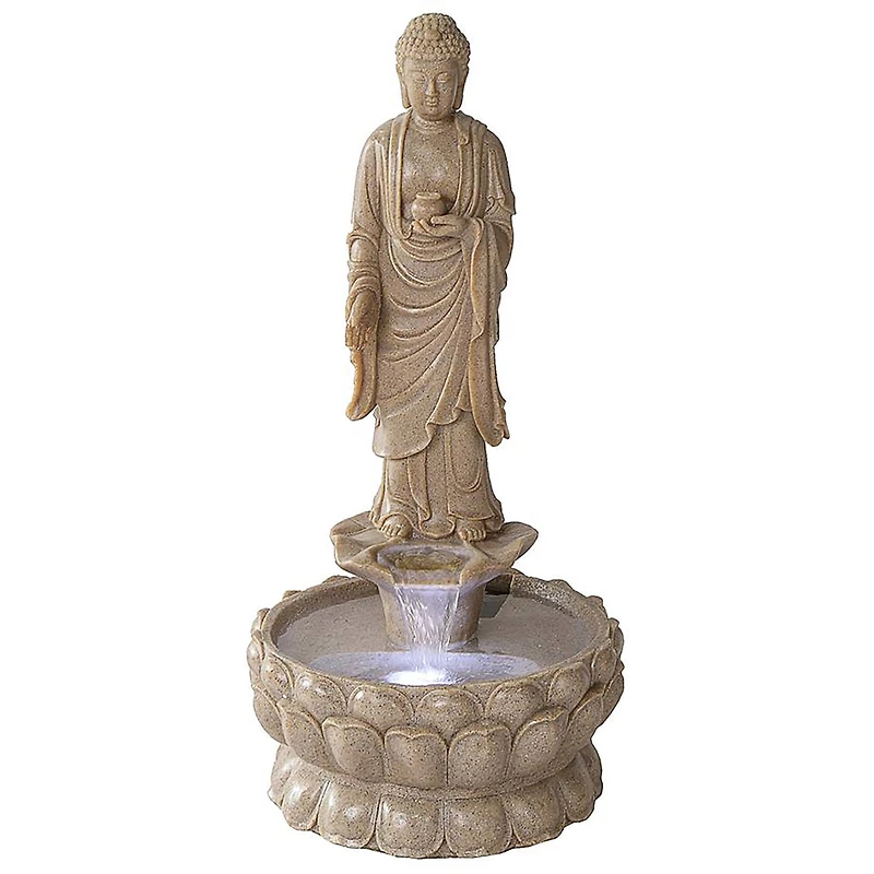 Design Toscano 2.7ft. Earth Witness Buddha Illuminated Garden Fountain