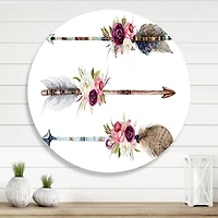 Designart - Ethnic Feathers and Flowers On Native Arrows III