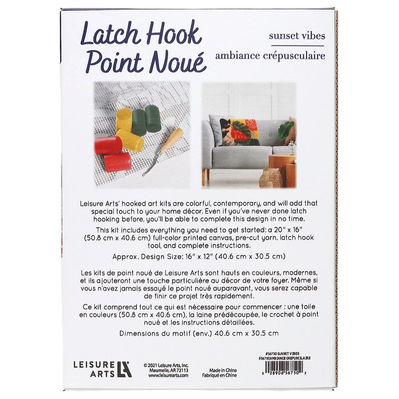 Leisure Arts® Sunset Vibes Latch Hook Kit