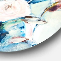 Designart - Abstract Pink Flowers Farmhouse Waterpainting