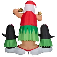 6ft. Airblown® Animated Inflatable Hula Santa & Penguins