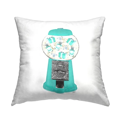 Stupell Industries Turquoise Vintage Fashion Accessories Gumball Machine Throw Pillow, 18" x 18"