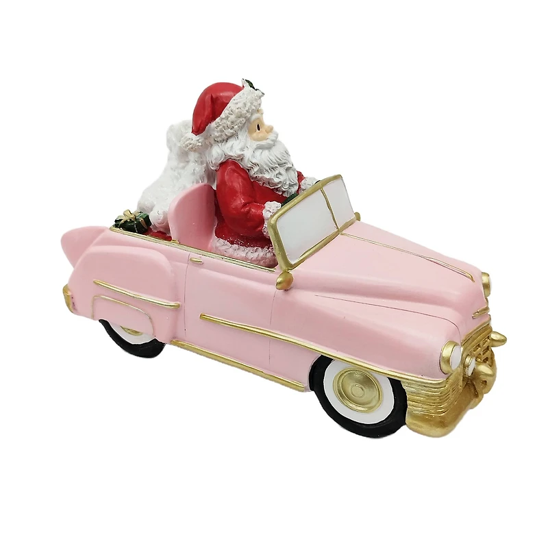 10" Santa & Poodles in Pink Car Tabletop Décor by Ashland®