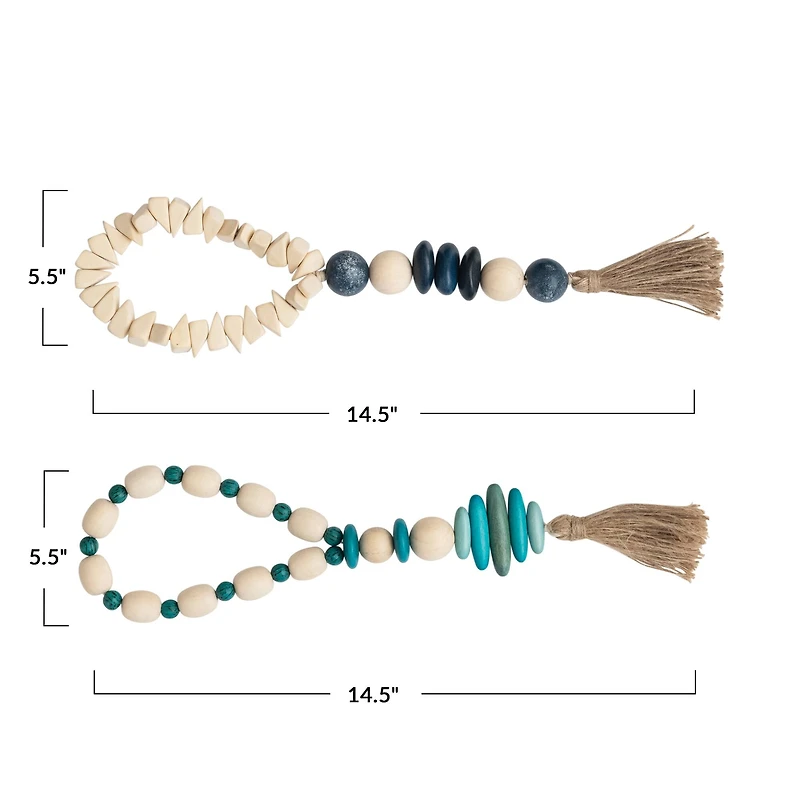 Hello Honey® Wood Beads with Jute Tassel Set