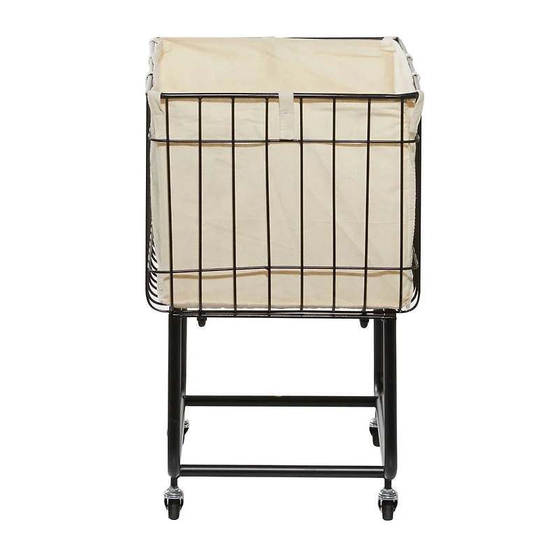 Black Contemporary Metal Storage Cart
