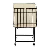 Black Contemporary Metal Storage Cart