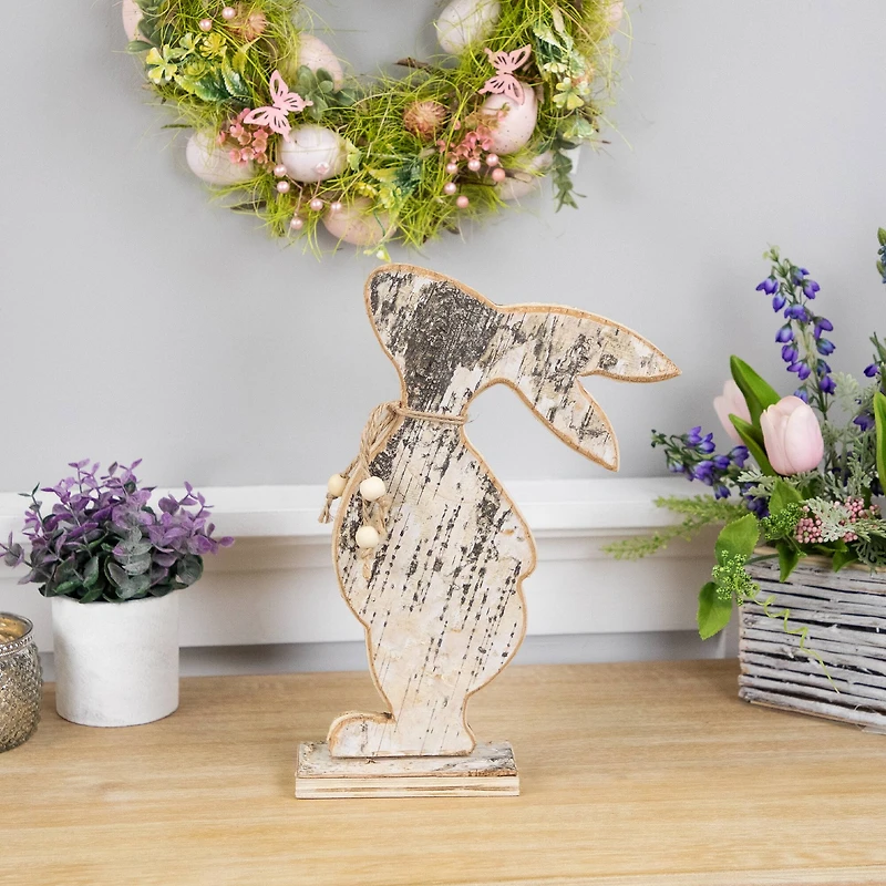 12" Rustic Wooden Rabbit Silhouette Easter Accent