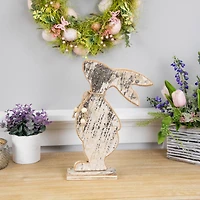12" Rustic Wooden Rabbit Silhouette Easter Accent