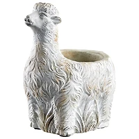 7" Antique White Distressed Llama Planter 