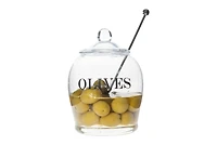 Hello Honey® 5.5" Clear Glass Olive Jar with Lid Set