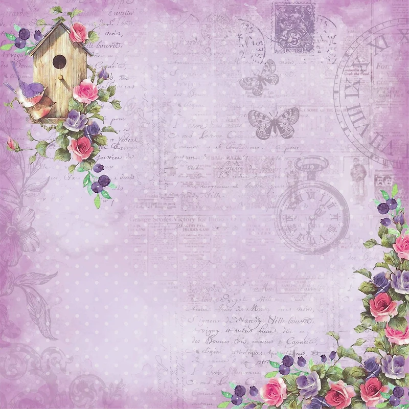 Little Birdie Birds & Berries Cardstock Pack, 12" x 12"