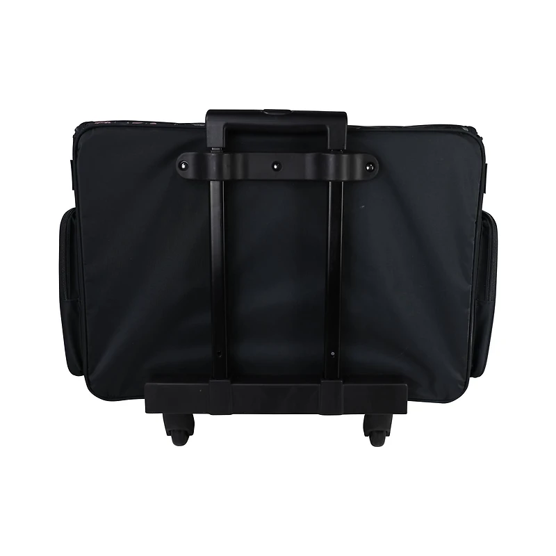 Everything Mary Pink & Gray Floral 4 Wheel Collapsible Deluxe Sewing Machine Storage Case