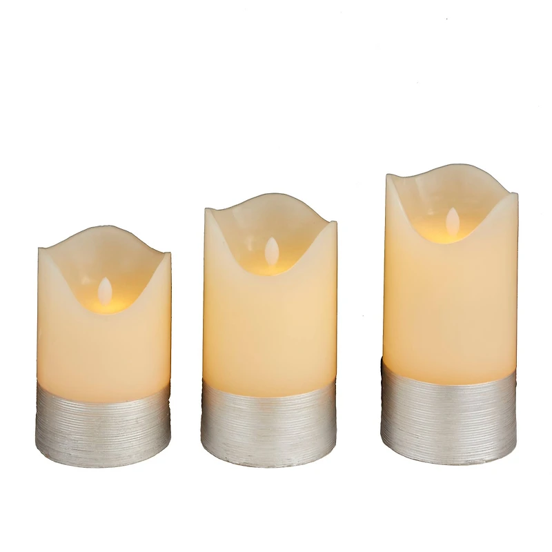 White Traditional Flameless Candle Set