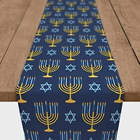 Menorah Print 16x72 Cotton Twill Runner