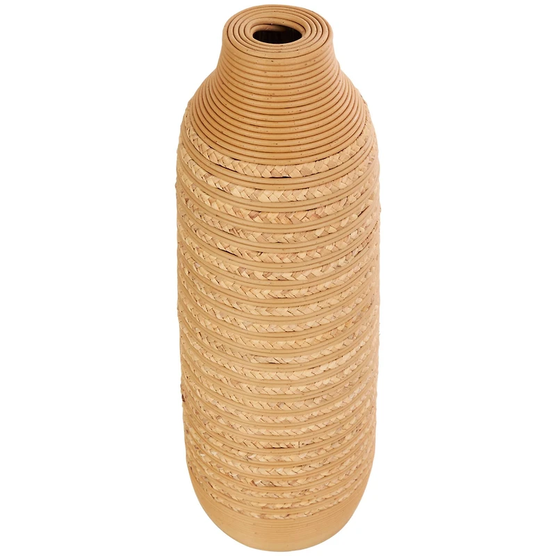 24" Light Brown Seagrass Handmade Vase