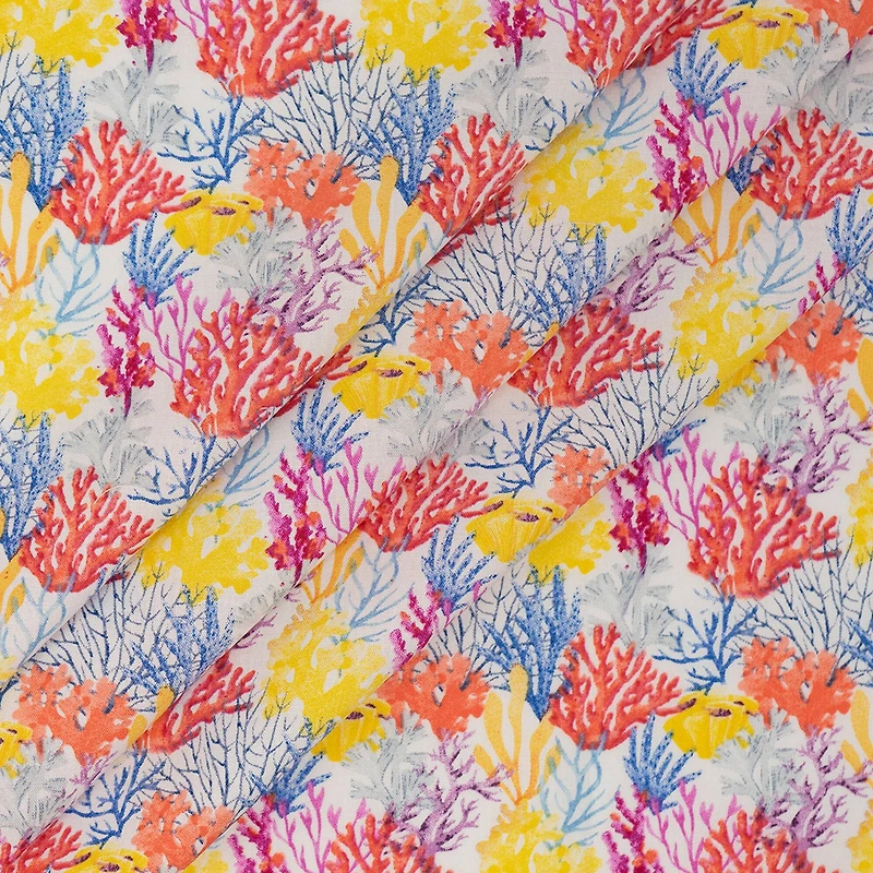 SINGER Multi Packed Coral Print Fat Quarter Ringspun Cotton Fabric