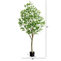 7ft. Potted Green Artificial Greco Citrus Tree with Real Touch Leaves