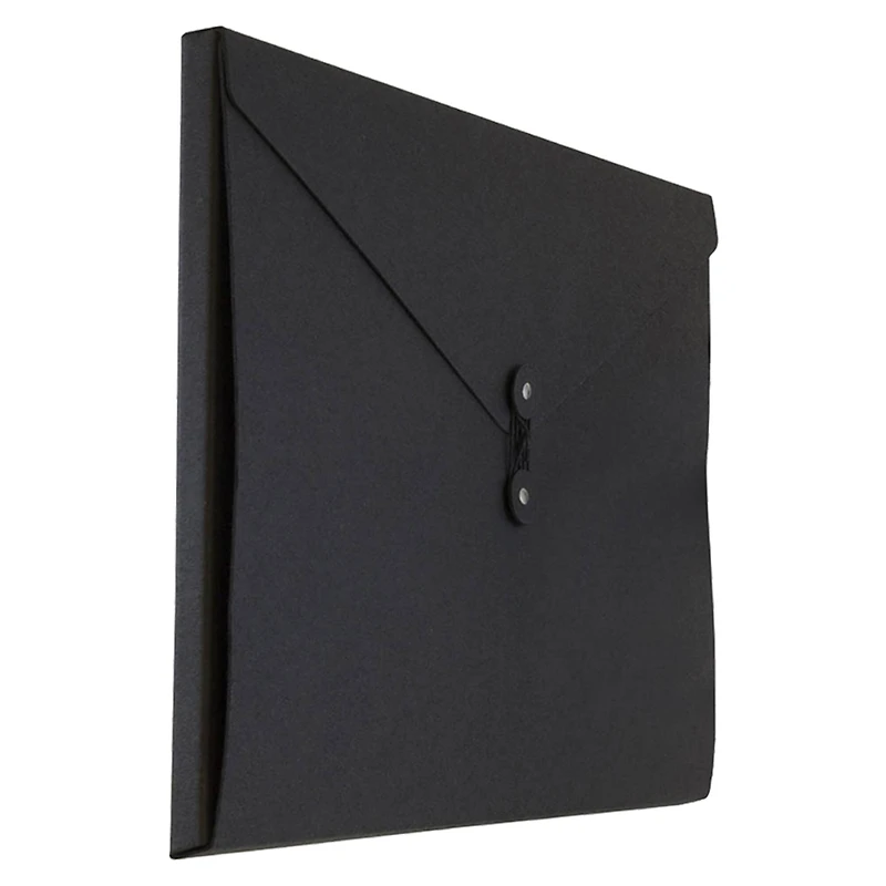 JAM Paper Black Kraft Portfolio with Button and String Tie Closure 9.25" x 14.375"