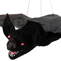 LED Lighted and Animated Halloween Bat with Moving Wings - 48"