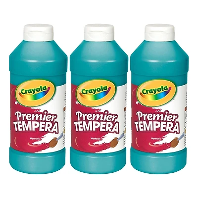 Crayola® 16oz. Turquoise Premier Tempera Paints, 3ct.