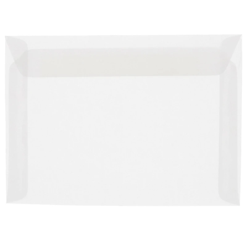 JAM Paper 8.75" x 11.5" Translucent Clear Vellum Envelopes, 25ct.
