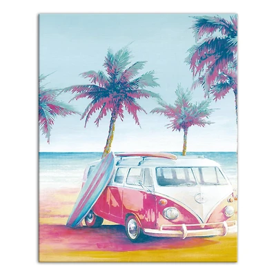 Beach Surfer Van 16" x 20" Canvas Wall Art