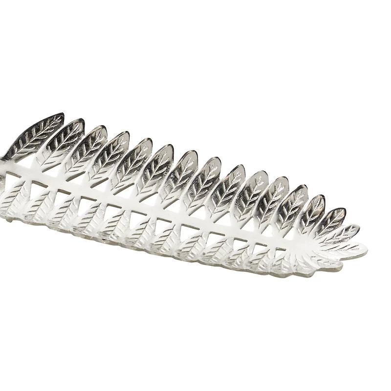 Silver Aluminum Contemporary Tray Set