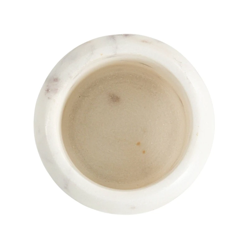 Hello Honey® 3.25" White Marble & Mango Wood Pinch Pot with Lid