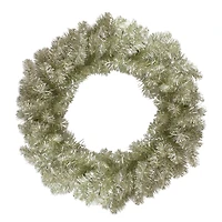 24" Champagne Metallic Double Tinsel Christmas Wreath