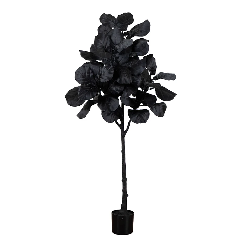 5ft. Artificial Halloween Black Fiddle Leaf Tree