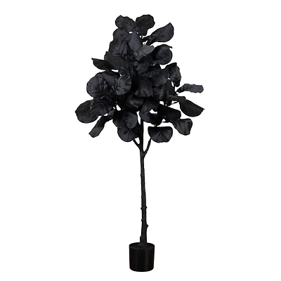 5ft. Artificial Halloween Black Fiddle Leaf Tree