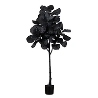 5ft. Artificial Halloween Black Fiddle Leaf Tree