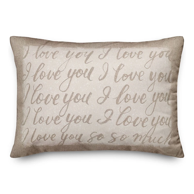 I Love You Script 20" x 14" Indoor / Outdoor Pillow