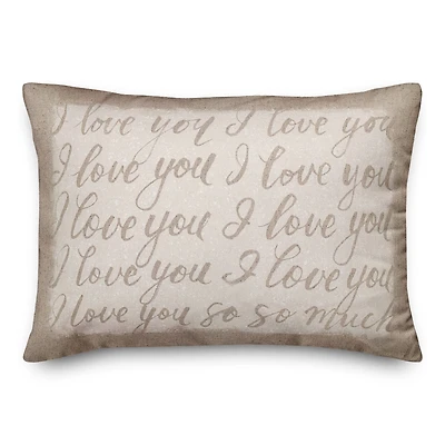 I Love You Script 20" x 14" Indoor / Outdoor Pillow
