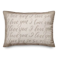 I Love You Script 20" x 14" Indoor / Outdoor Pillow