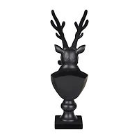 14" Black Reindeer Bust with Glasses & Pipe by Ashland®