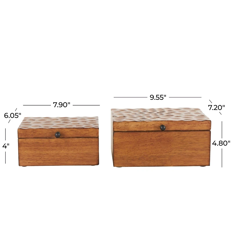 Brown Textured Concave Honeycomb Storage Box Set