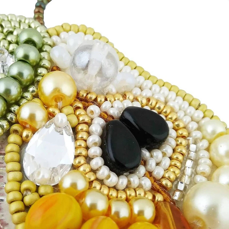 Crystal Art Beadwork Kit For Creating Brooch Pear