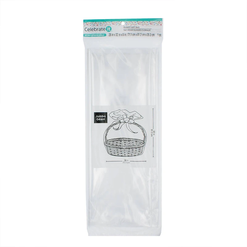 Jumbo Clear Basket Gift Bag by Celebrate It™